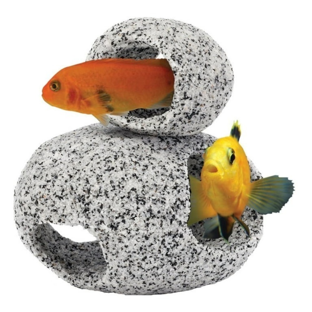 Penn-Plax Granite Stone Hide-Away Aquarium Decor 2pc Cichlid Fish Tank Rock Cave